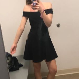 black off the shoulder dress